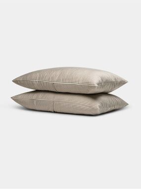 Cozy Earth Striped King Pillowcase Set in Ebony (Taupe and White) NWT